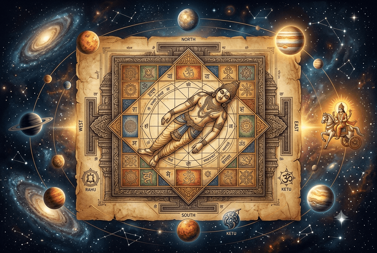 PLANETS AND VASTUPURUSH MANDALA